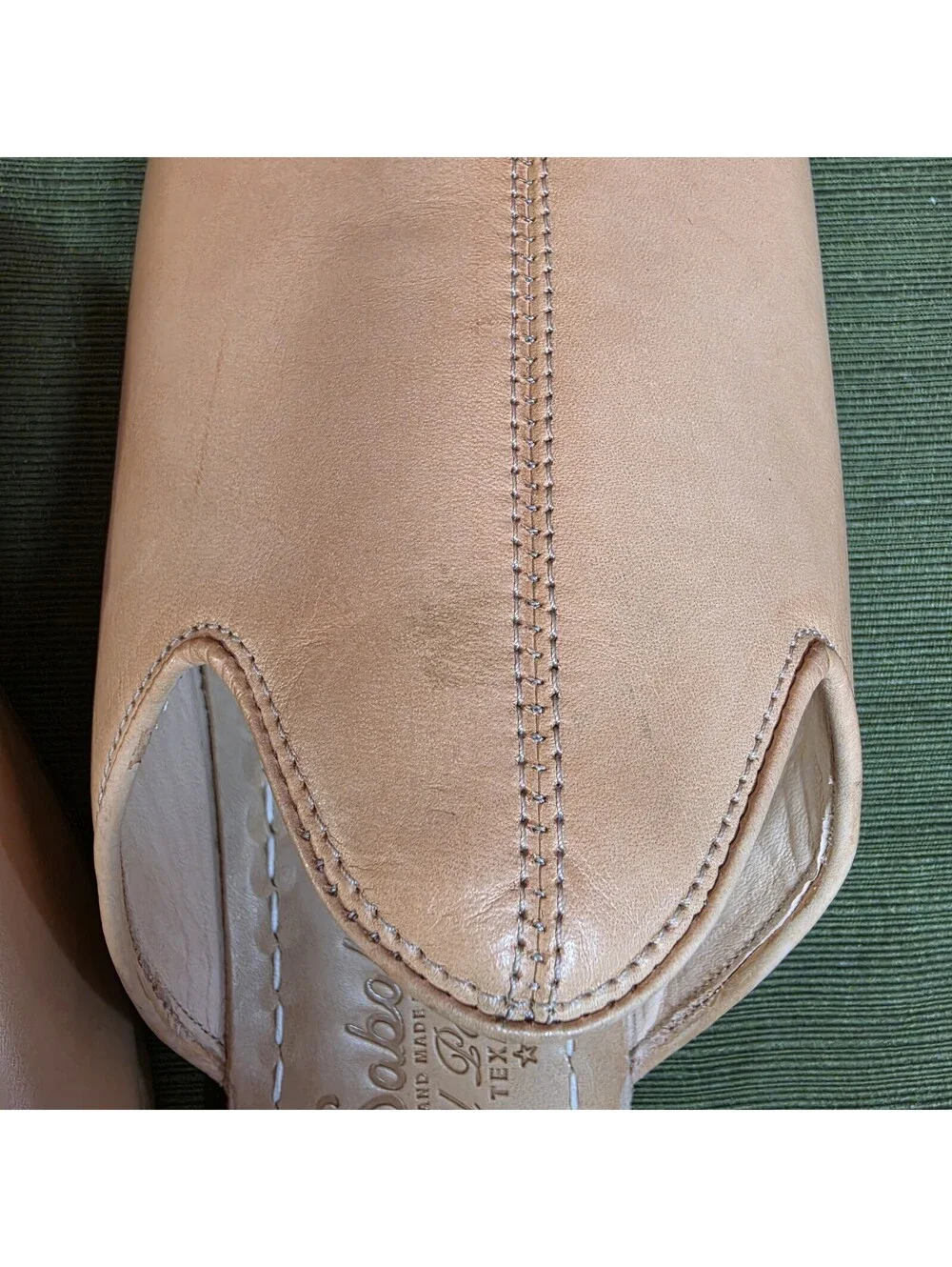 Sabah Tan Leather Slippers 48 US 15-15.5 Hand Made El Paso TX Baba